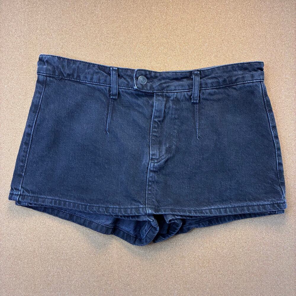 Free People We The Free Mini Denim Skort Black Jean Shorts Size 29